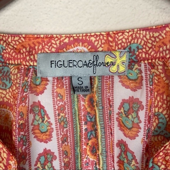 Figueroa&Flower Anthropologie Floral Patterned Tunic Split Neck Size Sm. Womens - Picture 11 of 12
